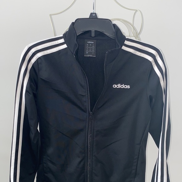 Women’s ADIDAS Black Striped Zip-Up Jacket - Picture 6 of 9